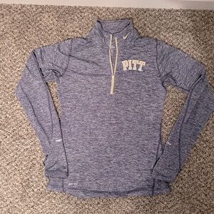 Nike University of Pittsburgh Dri-Fit Grey Quarter Zip Size Small